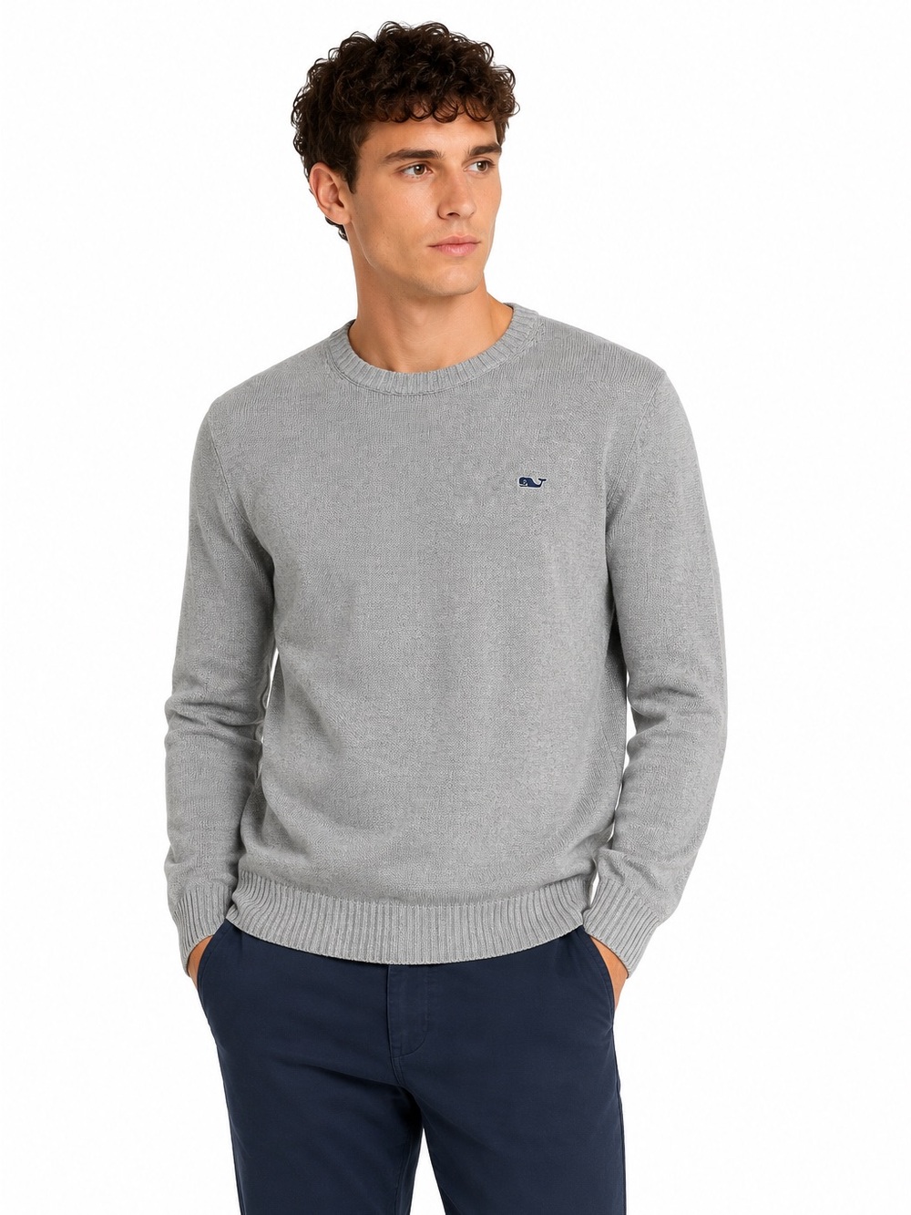 Vineyard Vines Gray Cotton Knit Crewneck Sweater Men’s M Preppy Coastal